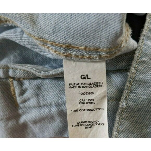 Garage Women Denim Jacket Light Distressed Boyfriend Fit Cotton Oversized Size L - Picture 7 of 8